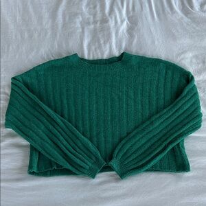 BP Teal Ribbed Women's Crop Sweater